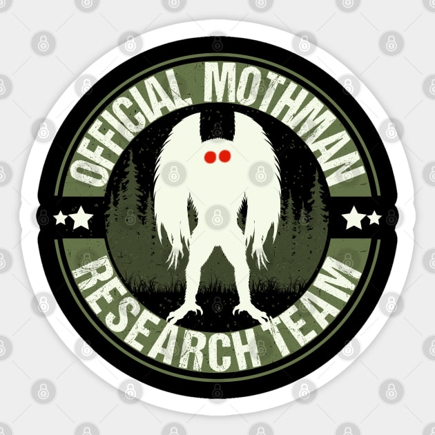 Mothman Research Team Sticker by Tesszero